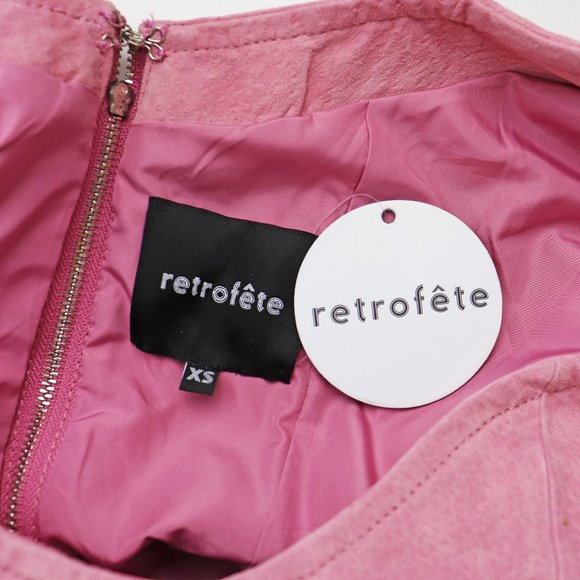 NWT retrofete Hadley Suede Dress in Rose Pink XS - Picture 5 of 10